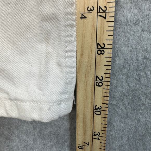 Zara Jeans WMNS 2 White Denim Straight Leg High Rise Patchwork Work Pants Casual - Picture 6 of 7